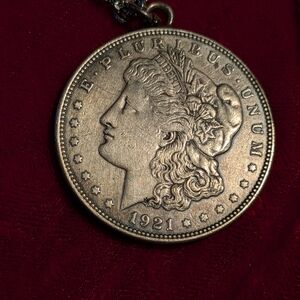 Antique Highly Collectible Rare 1921 D Morgan Silver Dollar Pendant